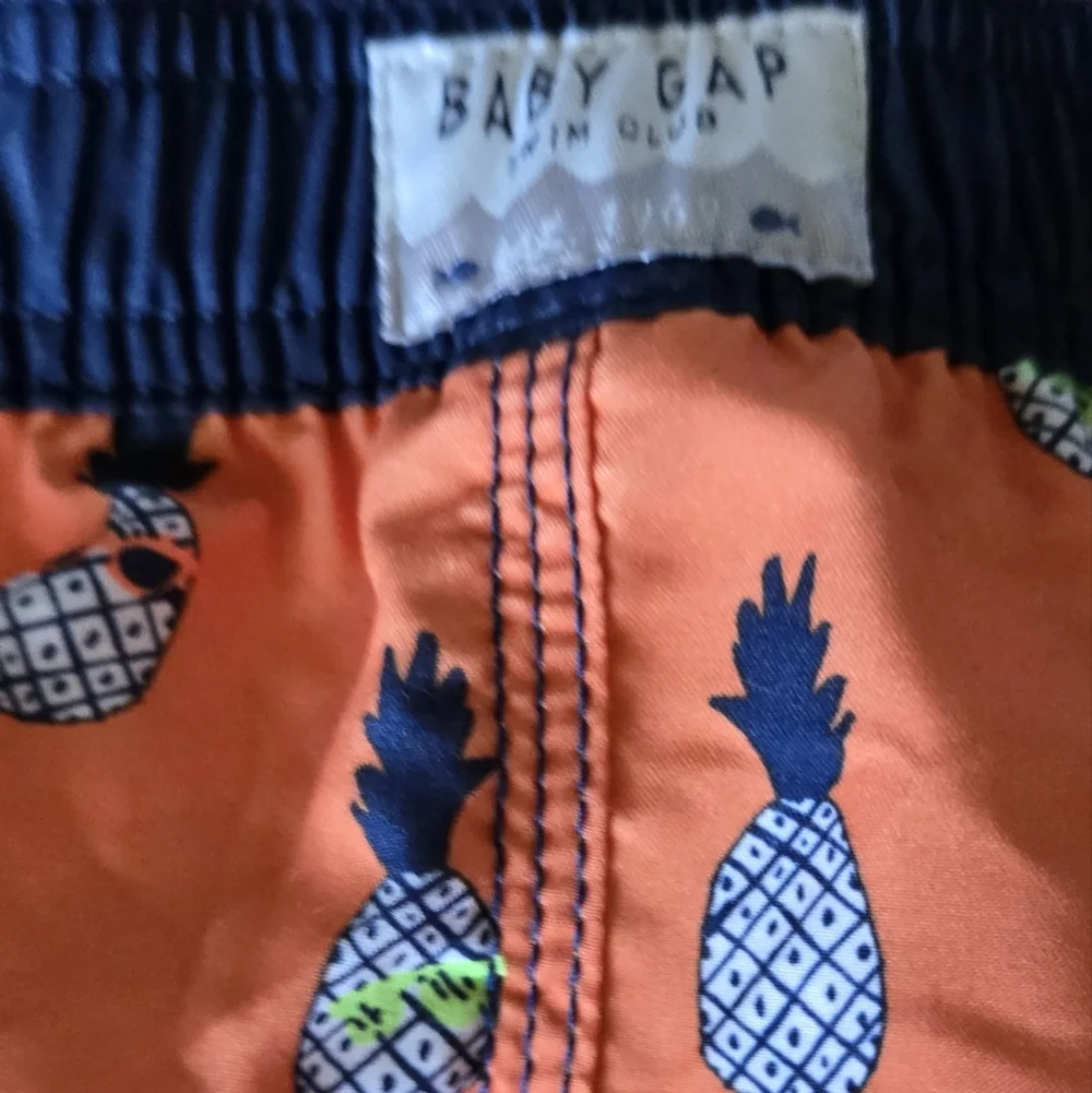 GAP Kids Orange Pineapple Swim Trunks Baby Boy Size 12-18 Months